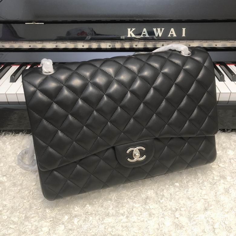Chanel Handbags, Top AA+ Quality 100% Genuine Leather Classic Flap Medium Quilted Lambskin Black Gold, 18X 1 1X 5cm BL 4 Colour for chanel hand bag