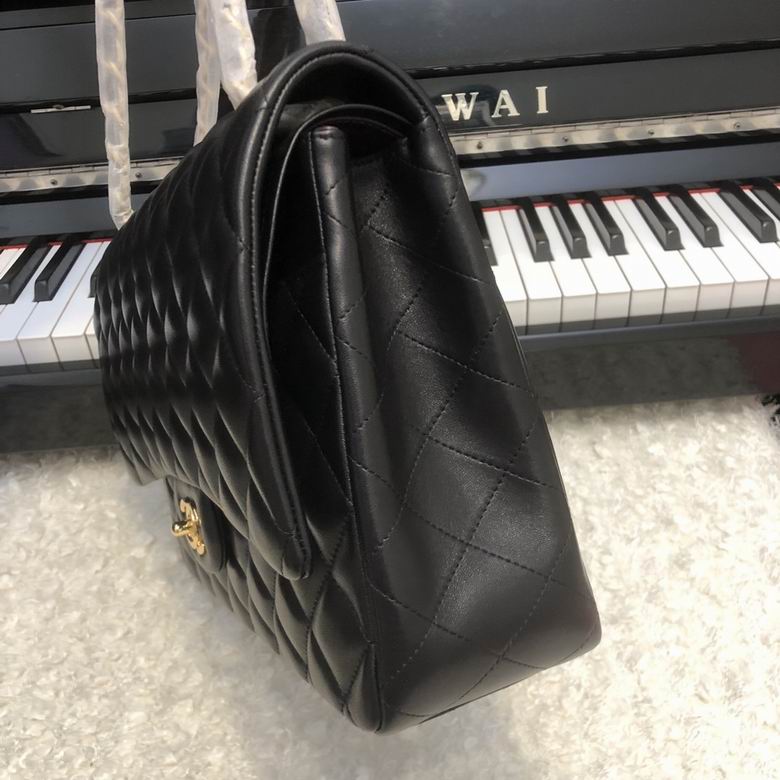 Chanel Handbags, Top AA+ Quality 100% Genuine Leather Classic Flap Medium Quilted Lambskin Black Gold, 18X 1 1X 5cm BL 4 Colour for chanel hand bag