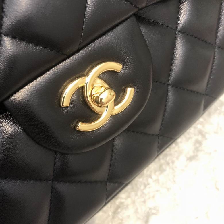 Chanel Handbags, Top AA+ Quality 100% Genuine Leather Classic Flap Medium Quilted Lambskin Black Gold, 18X 1 1X 5cm BL 4 Colour for chanel hand bag