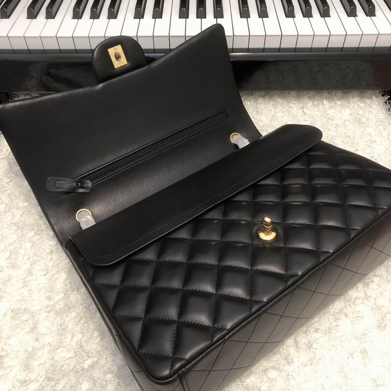 Chanel Handbags, Top AA+ Quality 100% Genuine Leather Classic Flap Medium Quilted Lambskin Black Gold, 18X 1 1X 5cm BL 4 Colour for chanel hand bag