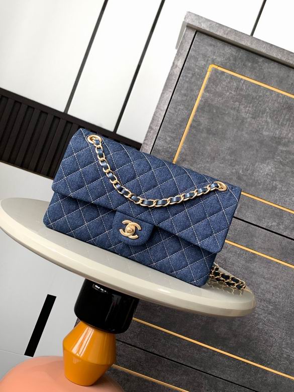 Chanel Inspired Handbags, AA+ Quality 100% Genuine Leather Classic Flap Medium Quilted Lambskin Black Gold, 25X 14X 9cm BL 3 Colour for chanel hand bag