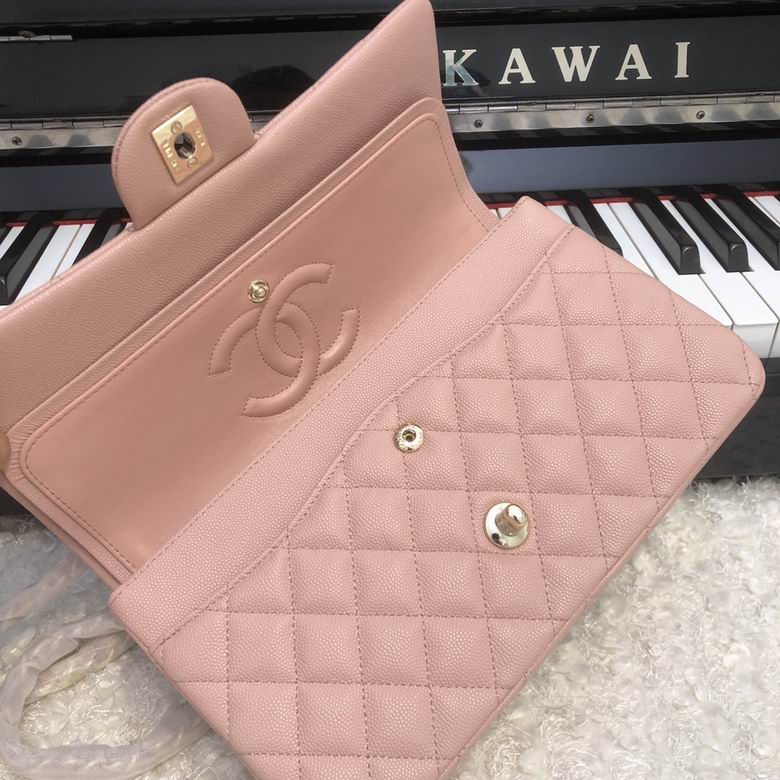 Chanel Handbags, AA+ Quality 100% Genuine Leather Classic Flap Medium Quilted Lambskin Black Gold, 18X 1 1X 5cm BL 4 Colour for chanel hand bag