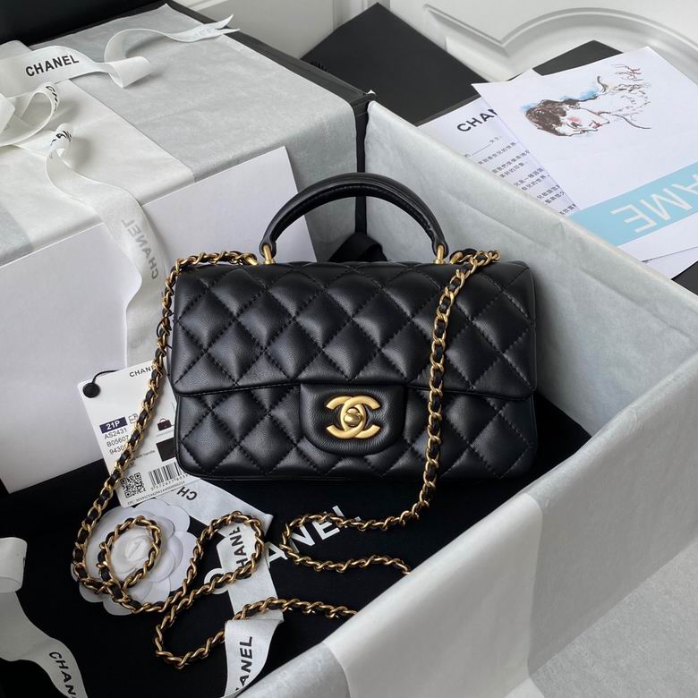 Chanel Handbags, AA+ Quality 100% Genuine Leather Classic Flap Medium Quilted Lambskin Black Gold, 18X 1 1X 5cm BL 4 Colour for chanel hand bag