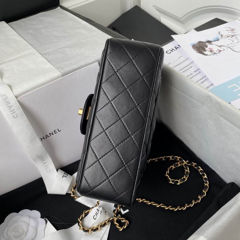 Chanel Handbags, AA+ Quality 100% Genuine Leather Classic Flap Medium Quilted Lambskin Black Gold, 18X 1 1X 5cm BL 4 Colour for chanel hand bag