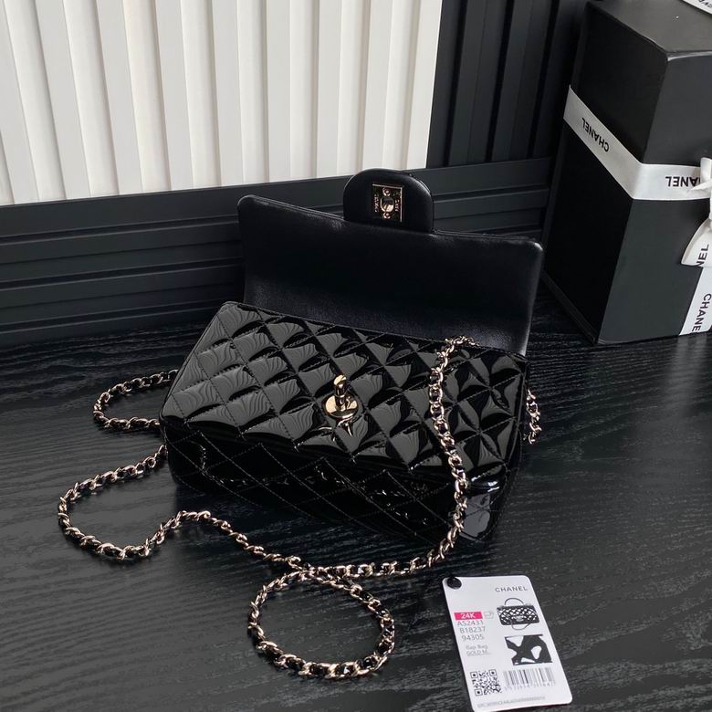 Chanel Inspired Handbags, AA+ Quality 100% Genuine Leather Classic Flap Medium Quilted Lambskin Black Gold, 18X 1 1X 5cm BL 4 Colour for chanel hand bag