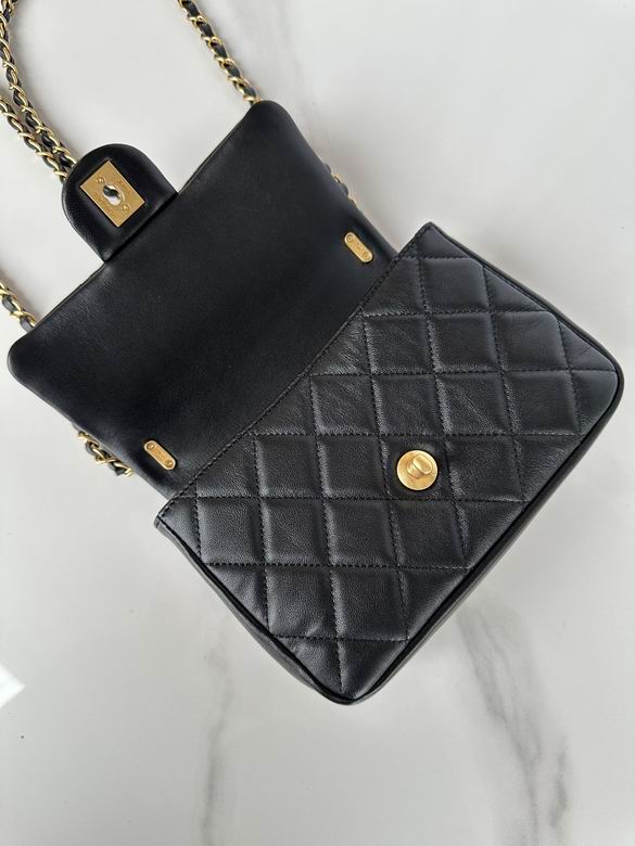 Chanel Handbags, AA+ Quality 100% Genuine Leather Classic Flap Medium Quilted Lambskin Black Gold, 18X 1 1X 5cm BL 4 Colour for chanel hand bag