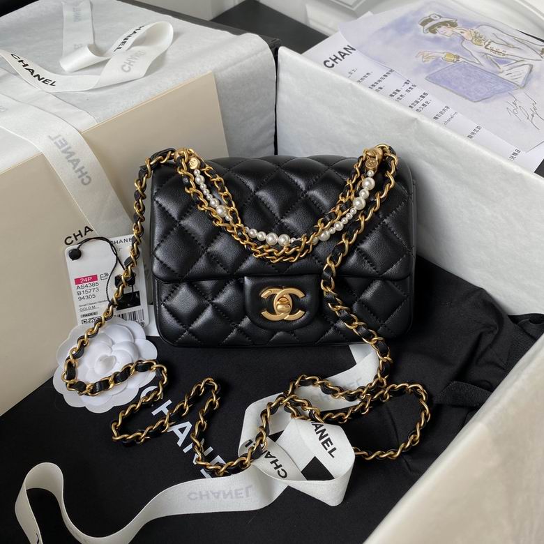 Chanel Handbags, AA+ Quality 100% Genuine Leather Classic Flap Medium Quilted Lambskin Black Gold, 18X 1 1X 5cm BL 4 Colour for chanel hand bag