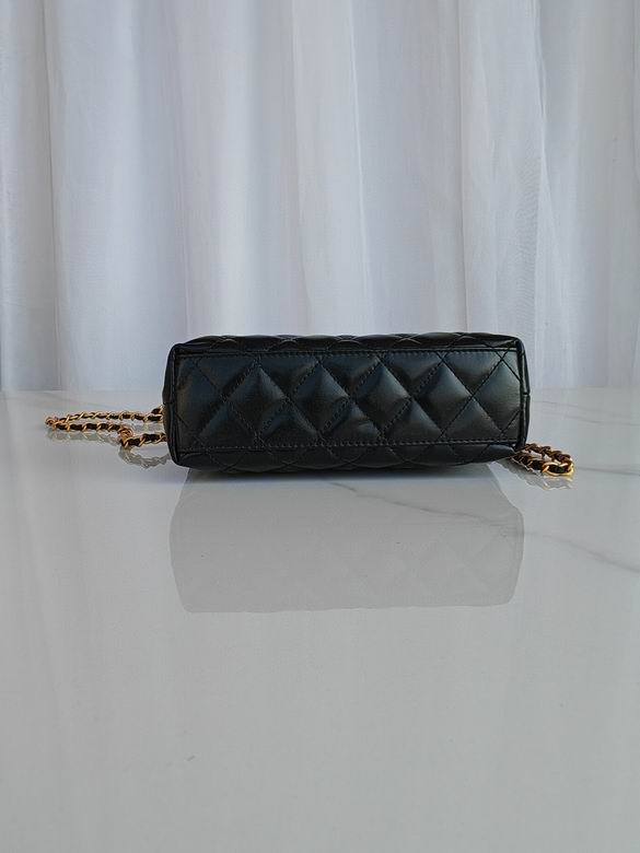 Chanel Inspired Handbags, AA+ Quality 100% Genuine Leather Classic Flap Medium Quilted Lambskin Black Gold, 13X 19X 7cm BL 1 Colour for chanel hand bag