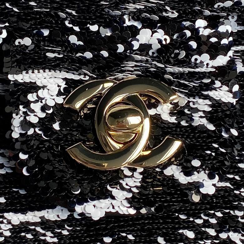 Chanel Sequin Handbags, AA+ Quality 100% Genuine Leather Classic Flap Medium Quilted Lambskin Black Gold, 18X 1 1X 5cm BL 4 Colour for chanel hand bag