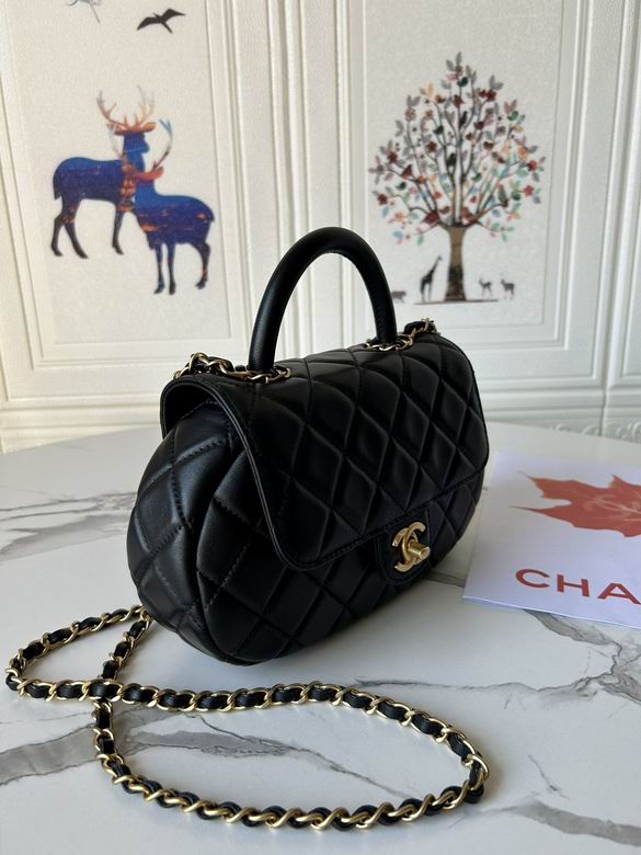 Chanel Inspired Handbags, AA+ Quality 100% Genuine Leather Classic Flap Medium Quilted Lambskin Black Gold, 13.5X 23.5X 5.5cm BL 4 Colour for chanel hand bag