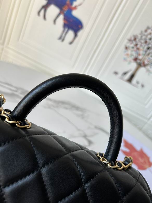 Chanel Inspired Handbags, AA+ Quality 100% Genuine Leather Classic Flap Medium Quilted Lambskin Black Gold, 13.5X 23.5X 5.5cm BL 4 Colour for chanel hand bag