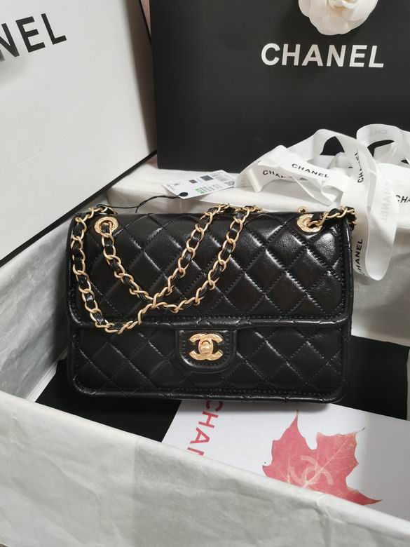 Chanel Handbags, AA+ Quality 100% Genuine Leather Classic Flap Medium Quilted Lambskin Black Gold, 18X 1 1X 5cm BL 4 Colour for chanel hand bag