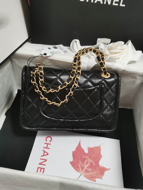 Chanel Handbags, AA+ Quality 100% Genuine Leather Classic Flap Medium Quilted Lambskin Black Gold, 18X 1 1X 5cm BL 4 Colour for chanel hand bag