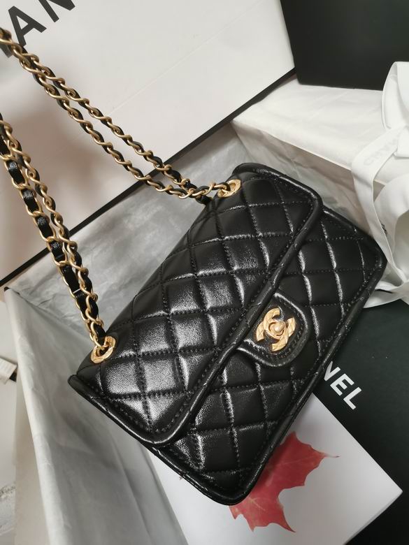 Chanel Handbags, AA+ Quality 100% Genuine Leather Classic Flap Medium Quilted Lambskin Black Gold, 18X 1 1X 5cm BL 4 Colour for chanel hand bag