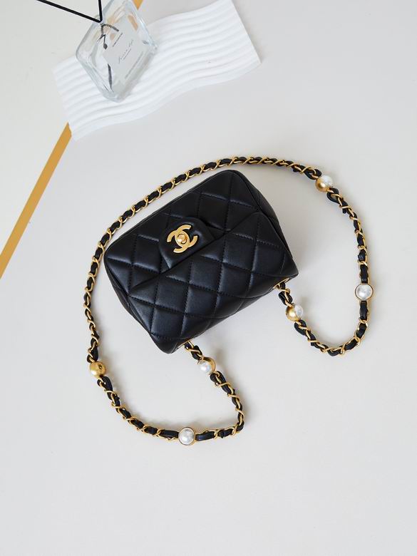 Chanel Handbags, AA+ Quality 100% Genuine Leather Classic Flap Medium Quilted Lambskin Black Gold, 18X 1 1X 5cm BL 4 Colour for chanel hand bag