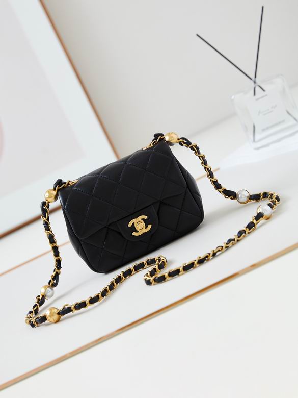 Chanel Handbags, AA+ Quality 100% Genuine Leather Classic Flap Medium Quilted Lambskin Black Gold, 18X 1 1X 5cm BL 4 Colour for chanel hand bag