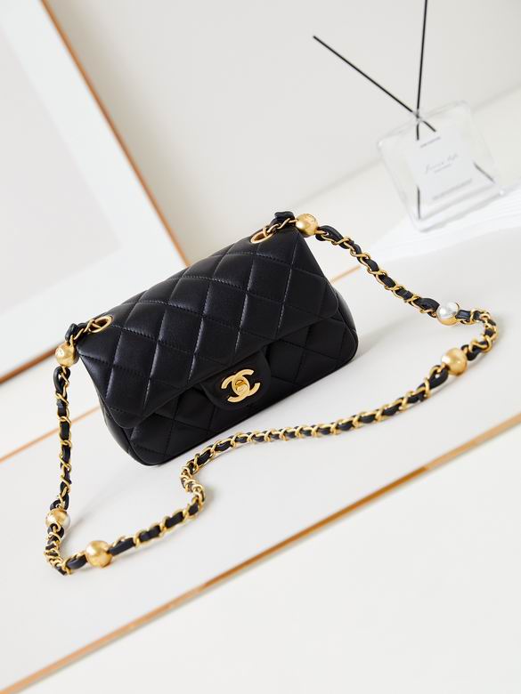 Chanel Handbags, AA+ Quality 100% Genuine Leather Classic Flap Medium Quilted Lambskin Black Gold, 18X 1 1X 5cm BL 4 Colour for chanel hand bag