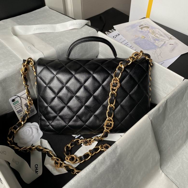 Chanel Inspired Handbags, AA+ Quality 100% Genuine Leather Classic Flap Medium Quilted Lambskin Black Gold, 9X 1 3X 4.5cm BL 4 Colour for chanel hand bag