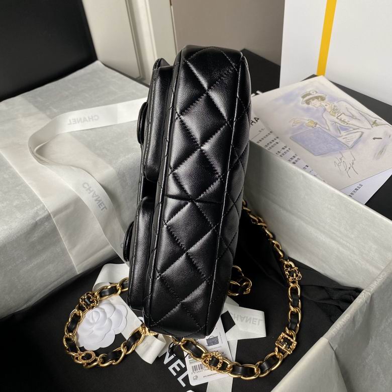 Chanel Inspired Handbags, AA+ Quality 100% Genuine Leather Classic Flap Medium Quilted Lambskin Black Gold, 9X 1 3X 4.5cm BL 4 Colour for chanel hand bag