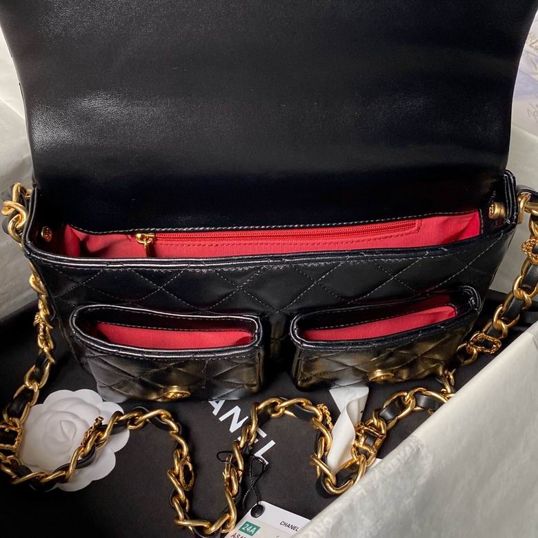 Chanel Inspired Handbags, AA+ Quality 100% Genuine Leather Classic Flap Medium Quilted Lambskin Black Gold, 9X 1 3X 4.5cm BL 4 Colour for chanel hand bag