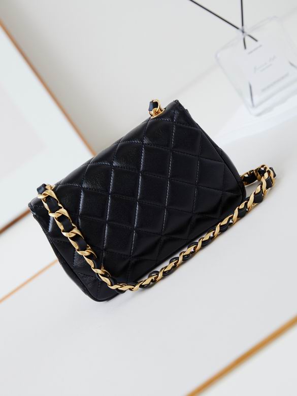 Chanel Handbags, AA+ Quality 100% Genuine Leather Classic Flap Medium Quilted Lambskin Black Gold, 18X 1 1X 5cm BL 4 Colour for chanel hand bag