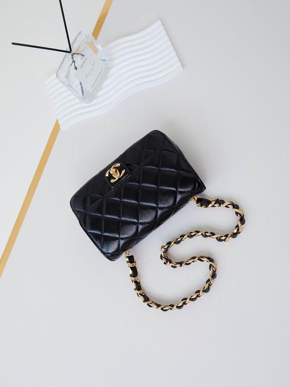 Chanel Handbags, AA+ Quality 100% Genuine Leather Classic Flap Medium Quilted Lambskin Black Gold, 18X 1 1X 5cm BL 4 Colour for chanel hand bag