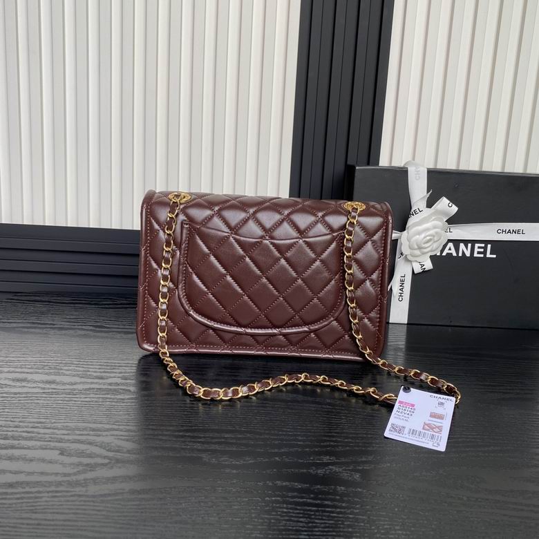 Chanel Inspired Handbags, AA+ Quality 100% Genuine Leather Classic Flap Medium Quilted Lambskin Black Gold, 25X 14X 9cm BL 3 Colour for chanel hand bag