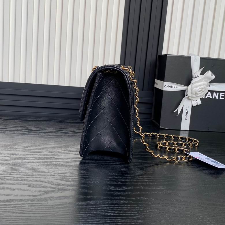 Chanel Inspired Handbags, AA+ Quality 100% Genuine Leather Classic Flap Medium Quilted Lambskin Black Gold, 25X 14X 9cm BL 3 Colour for chanel hand bag