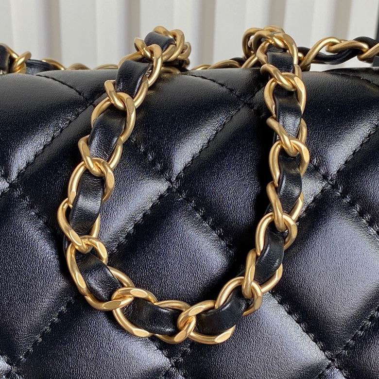 Chanel Inspired Handbags, AA+ Quality 100% Genuine Leather Classic Flap Medium Quilted Lambskin Black Gold, 25X 14X 9cm BL 3 Colour for chanel hand bag