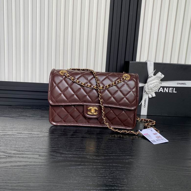 Chanel Inspired Handbags, AA+ Quality 100% Genuine Leather Classic Flap Medium Quilted Lambskin Black Gold, 25X 14X 9cm BL 3 Colour for chanel hand bag
