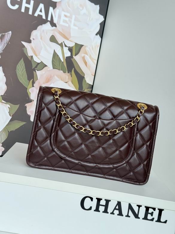 Chanel Inspired Handbags, AA+ Quality 100% Genuine Leather Classic Flap Medium Quilted Lambskin Black Gold, 25X 14X 9cm BL 3 Colour for chanel hand bag