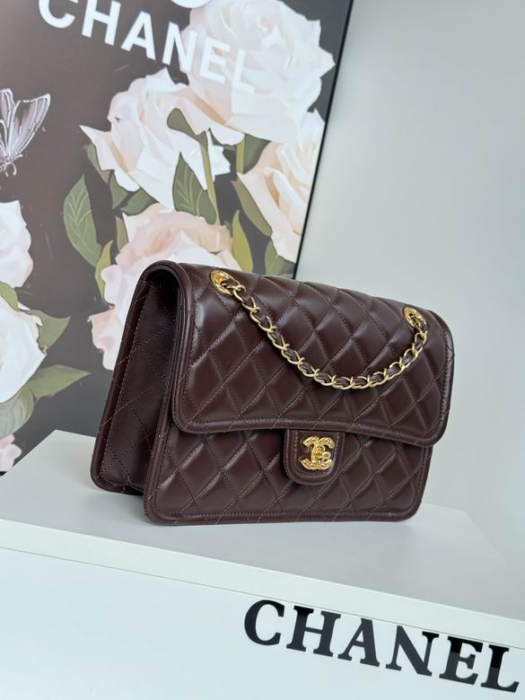 Chanel Inspired Handbags, AA+ Quality 100% Genuine Leather Classic Flap Medium Quilted Lambskin Black Gold, 25X 14X 9cm BL 3 Colour for chanel hand bag