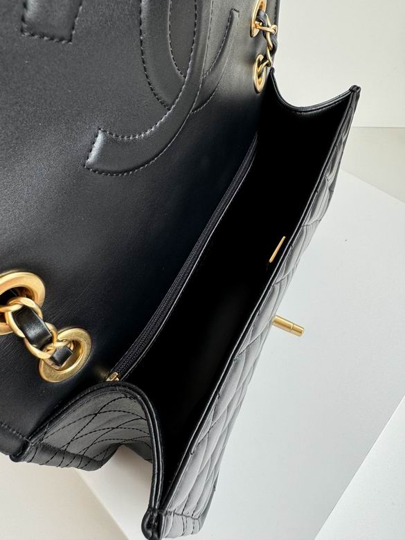 Chanel Inspired Handbags, AA+ Quality 100% Genuine Leather Classic Flap Medium Quilted Lambskin Black Gold, 25X 14X 9cm BL 3 Colour for chanel hand bag