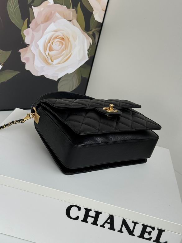 Chanel Inspired Handbags, AA+ Quality 100% Genuine Leather Classic Flap Medium Quilted Lambskin Black Gold, 25X 14X 9cm BL 3 Colour for chanel hand bag