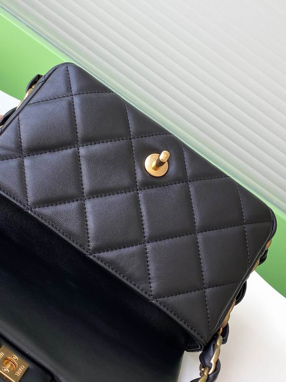 Chanel Inspired Handbags, AA+ Quality 100% Genuine Leather Classic Flap Medium Quilted Lambskin Black Gold, 18X 1 1X 5cm BL 4 Colour for chanel hand bag