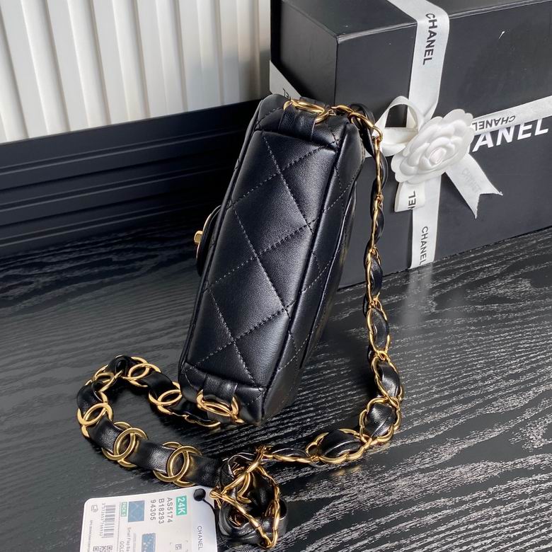 Chanel Handbags, AA+ Quality 100% Genuine Leather Classic Flap Medium Quilted Lambskin Black Gold, 18X 1 1X 5cm BL 4 Colour for chanel hand bag