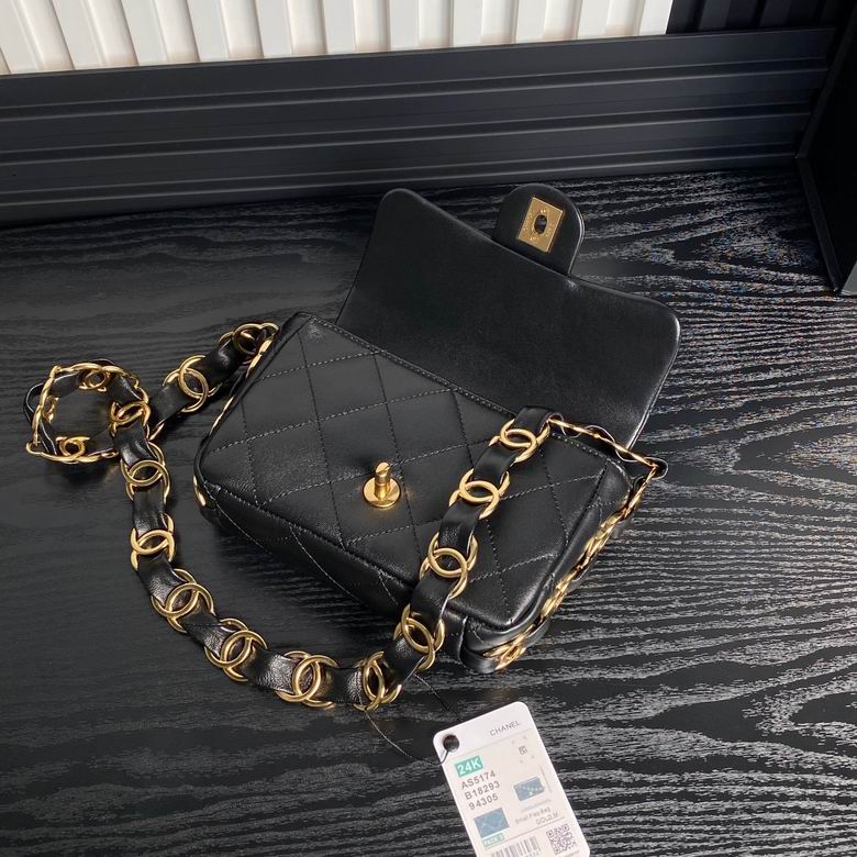 Chanel Handbags, AA+ Quality 100% Genuine Leather Classic Flap Medium Quilted Lambskin Black Gold, 18X 1 1X 5cm BL 4 Colour for chanel hand bag