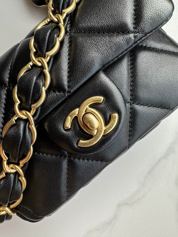 Chanel Inspired Handbags, AA+ Quality 100% Genuine Leather Classic Flap Medium Quilted Lambskin Black Gold, 18X 1 1X 5cm BL 4 Colour for chanel hand bag