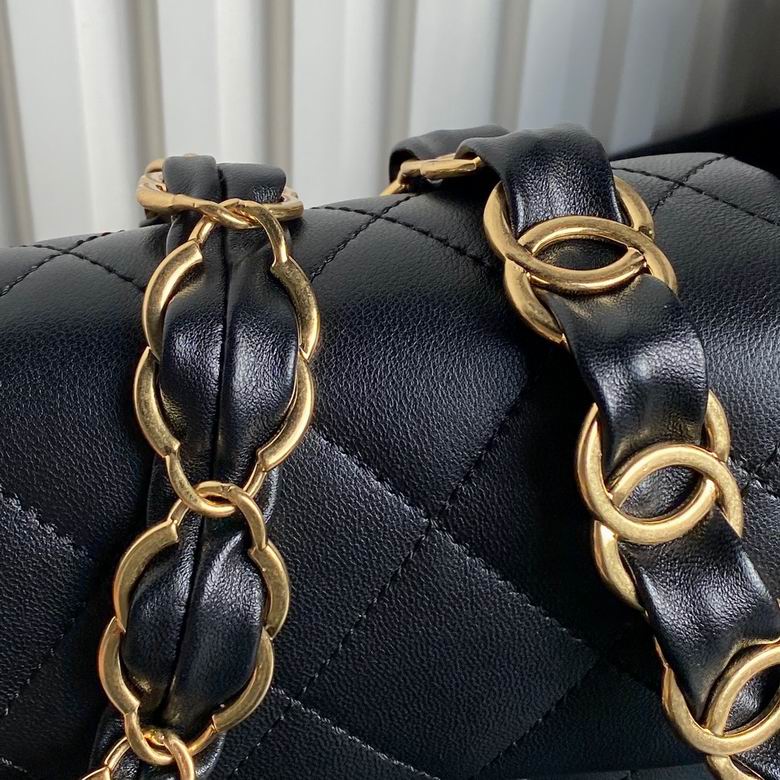 Chanel Handbags, AA+ Quality 100% Genuine Leather Classic Flap Medium Quilted Lambskin Black Gold, 18X 1 1X 5cm BL 4 Colour for chanel hand bag