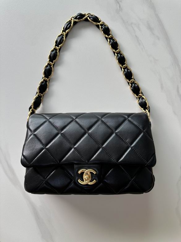 Chanel Inspired Handbags, AA+ Quality 100% Genuine Leather Classic Flap Medium Quilted Lambskin Black Gold, 18X 1 1X 5cm BL 4 Colour for chanel hand bag