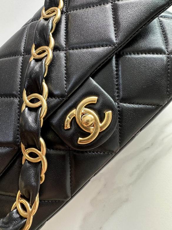 Chanel Inspired Handbags, AA+ Quality 100% Genuine Leather Classic Flap Medium Quilted Lambskin Black Gold, 18X 1 1X 5cm BL 4 Colour for chanel hand bag
