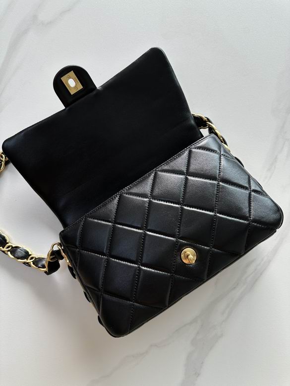 Chanel Inspired Handbags, AA+ Quality 100% Genuine Leather Classic Flap Medium Quilted Lambskin Black Gold, 18X 1 1X 5cm BL 4 Colour for chanel hand bag