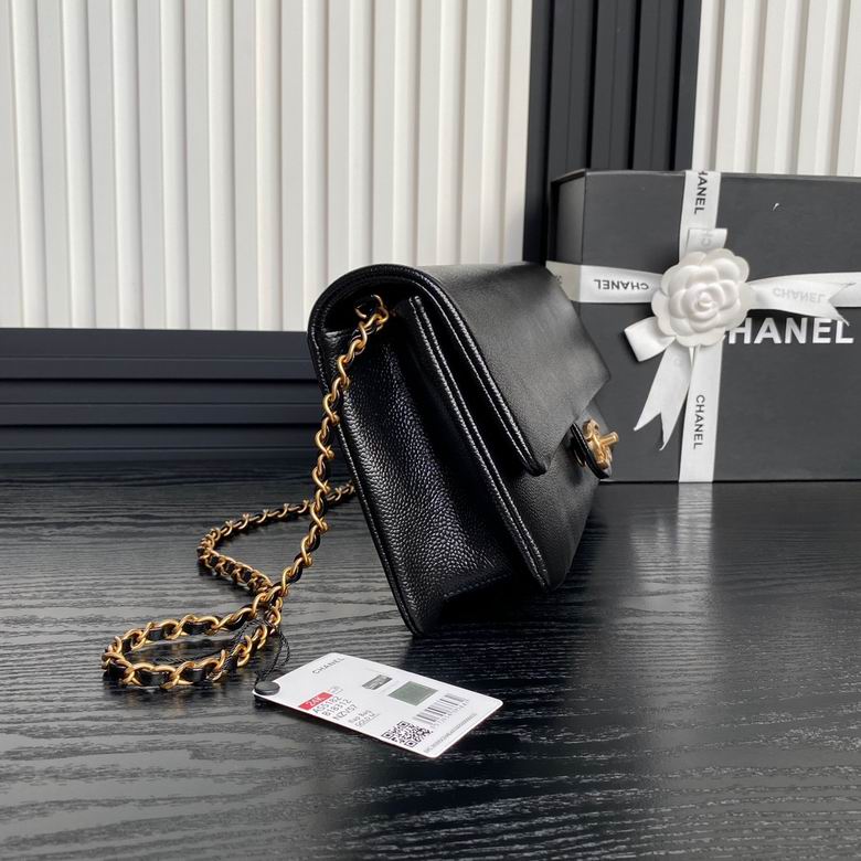 Chanel Inspired Handbags, AA+ Quality 100% Genuine Leather Classic Flap Medium Quilted Lambskin Black Gold, 18X 1 1X 5cm BL 4 Colour for chanel hand bag