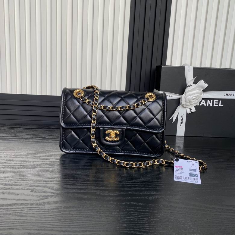 Chanel Inspired Handbags, AA+ Quality 100% Genuine Leather Classic Flap Medium Quilted Lambskin Black Gold, 25X 14X 9cm BL 3 Colour for chanel hand bag