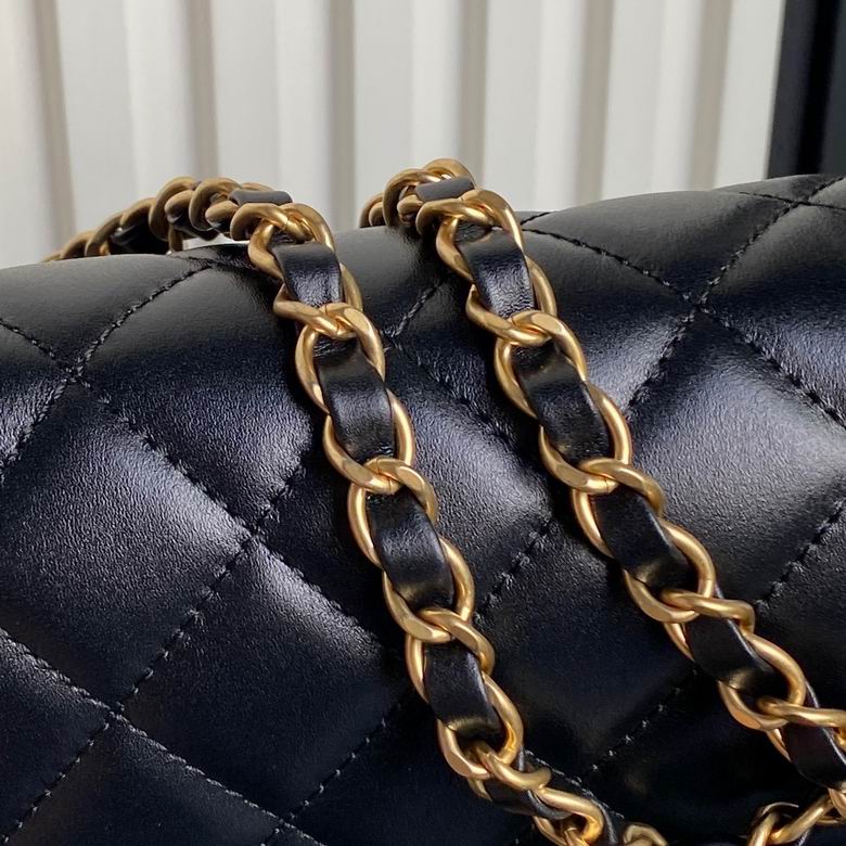 Chanel Inspired Handbags, AA+ Quality 100% Genuine Leather Classic Flap Medium Quilted Lambskin Black Gold, 25X 14X 9cm BL 3 Colour for chanel hand bag