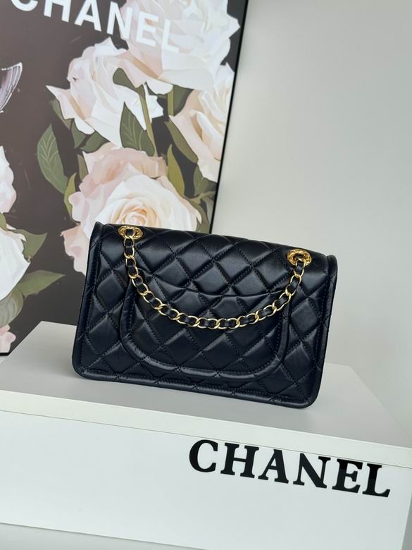 Chanel Inspired Handbags, AA+ Quality 100% Genuine Leather Classic Flap Medium Quilted Lambskin Black Gold, 25X 14X 9cm BL 3 Colour for chanel hand bag