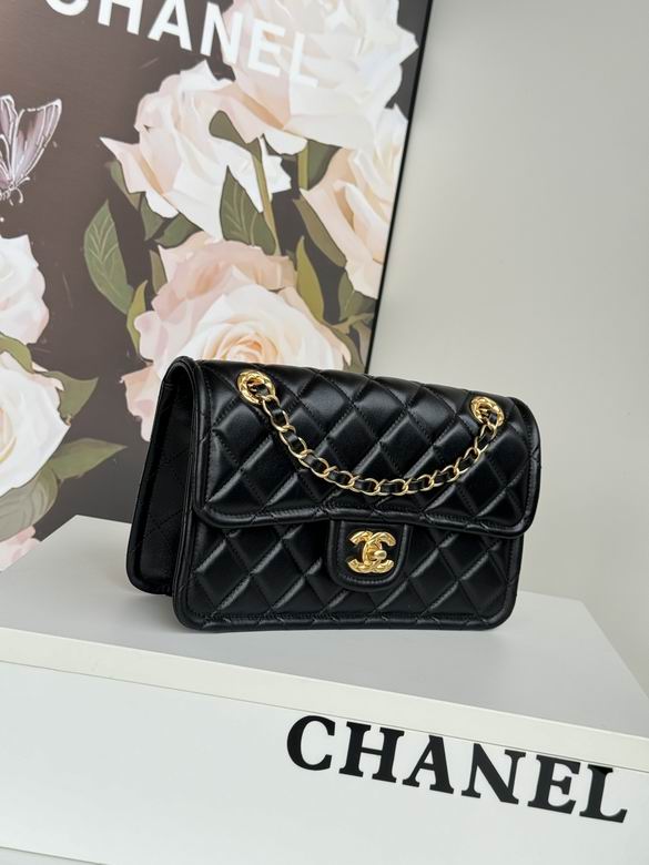 Chanel Inspired Handbags, AA+ Quality 100% Genuine Leather Classic Flap Medium Quilted Lambskin Black Gold, 25X 14X 9cm BL 3 Colour for chanel hand bag