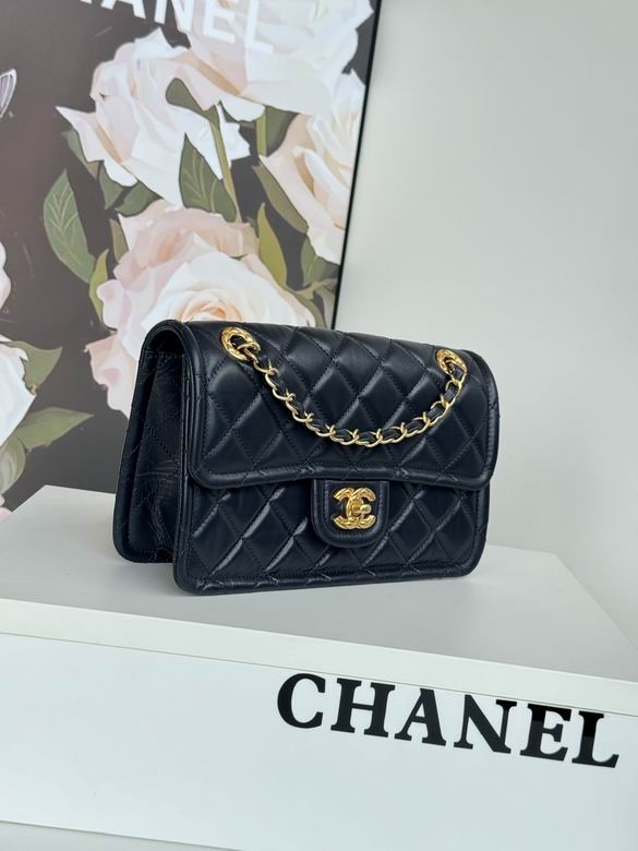 Chanel Inspired Handbags, AA+ Quality 100% Genuine Leather Classic Flap Medium Quilted Lambskin Black Gold, 25X 14X 9cm BL 3 Colour for chanel hand bag