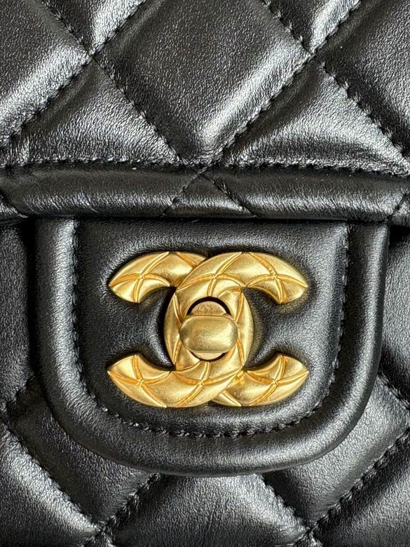 Chanel Inspired Handbags, AA+ Quality 100% Genuine Leather Classic Flap Medium Quilted Lambskin Black Gold, 25X 14X 9cm BL 3 Colour for chanel hand bag