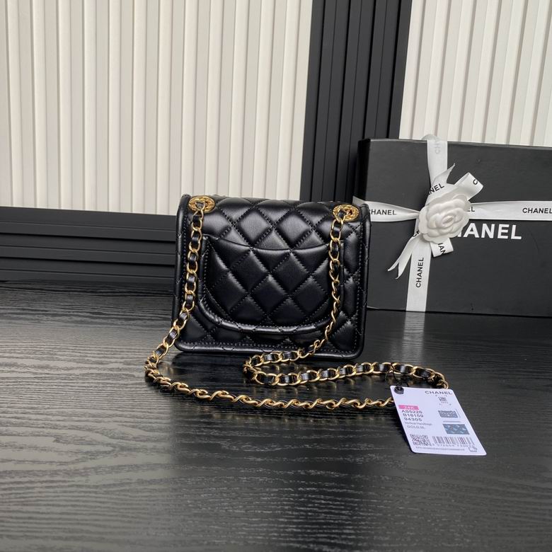 Chanel Inspired Handbags, AA+ Quality 100% Genuine Leather Classic Flap Medium Quilted Lambskin Black Gold, 25X 14X 9cm BL 3 Colour for chanel hand bag